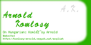 arnold komlosy business card